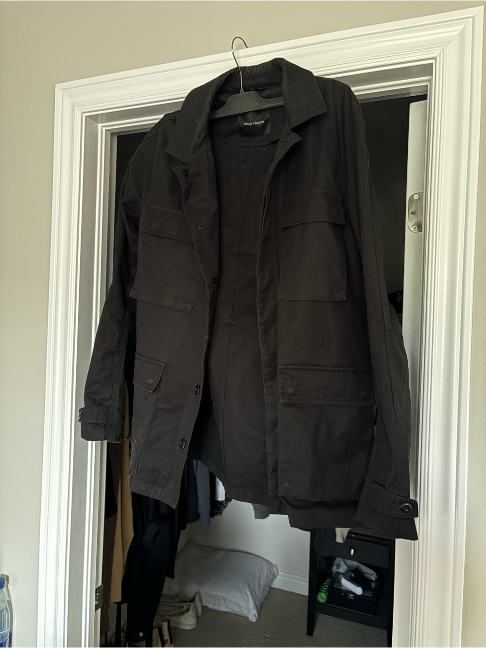 Wings + Horns Black Military Field Jacket